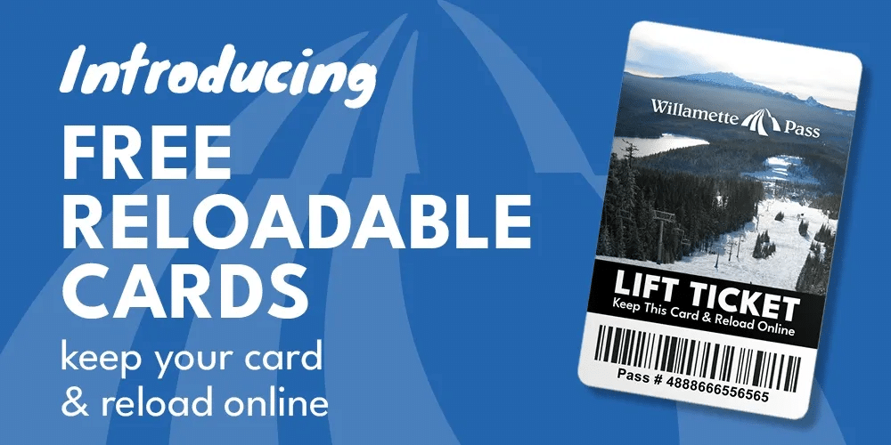 Reloadable Lift Ticket Cards at Willamette Pass Ski Resort. Skip your visit to customer services.