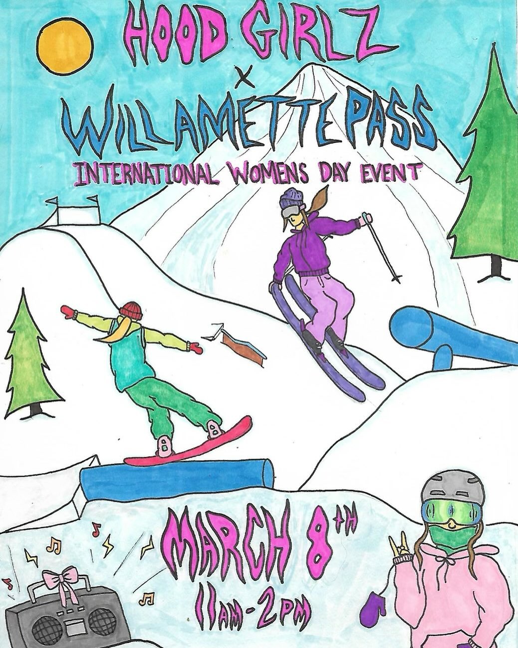 International Women's Day at Willamette Pass Ski Resort. Presented by Hood Girlz.